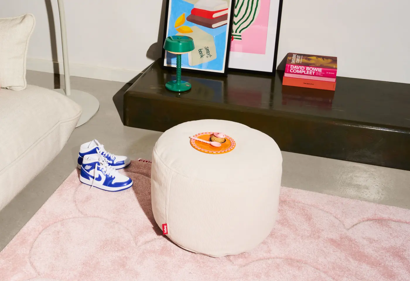 Hocker Recycles Point Cream von Fatboy Recycelter Polyester ca. 50x35cm