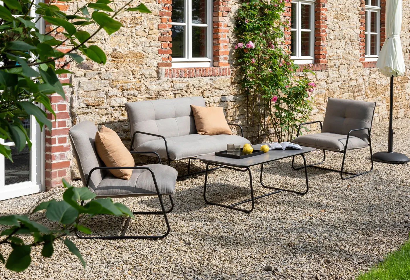 Sofa Fontein Carbon Beige von Schöner Wohnen Sunbrella ca. 130x80x83cm
