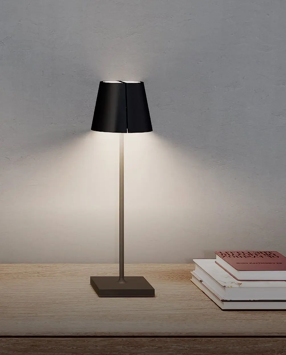 Akku-Tisch-u.Wandleuchte 20457.5 Nachtschwarz Metall, Soft-Touch ca. 11x38cm