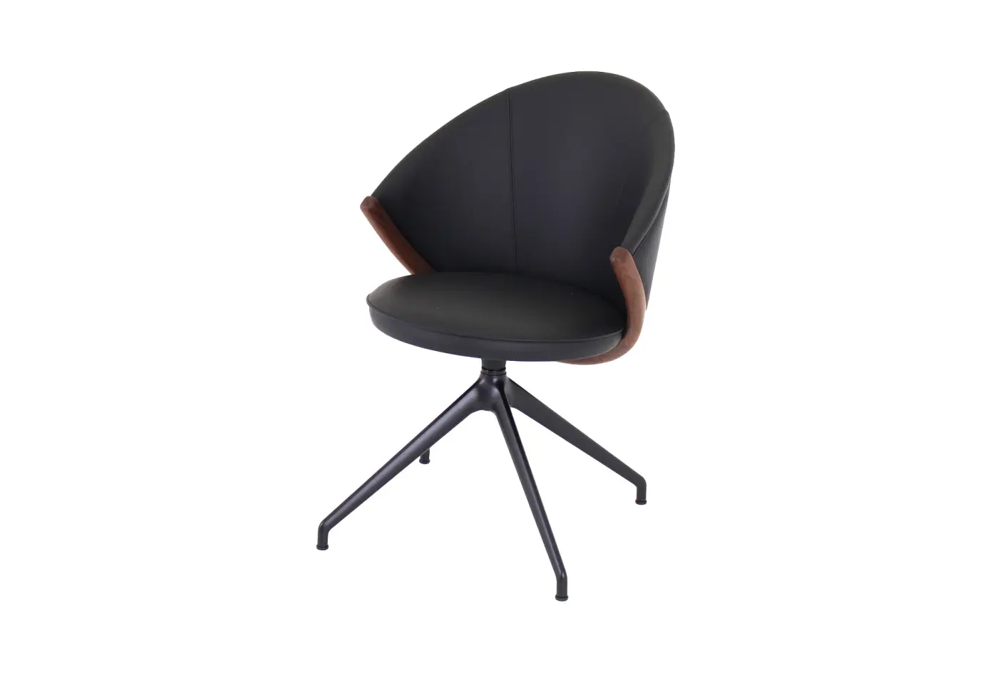 Stuhl Bow Schwarz von Willisau Leder Excellent ca. 59x84x60cm