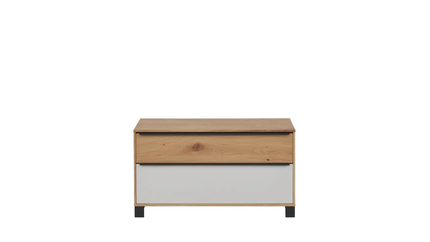 Garderobenbank 6005 Lichtgrau von Interliving Eiche (teilmassiv), Balkeneiche (furniert) ca. 86x47x41cm