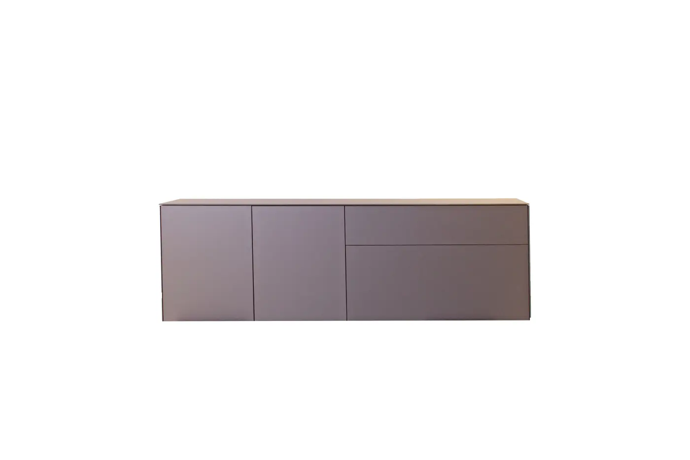 Sideboard 16923.7.. Korpus Lack matt satin graphit, Top Glas lack. satinato graphit, Front Linoleum graphit ca. 180x60x43cm