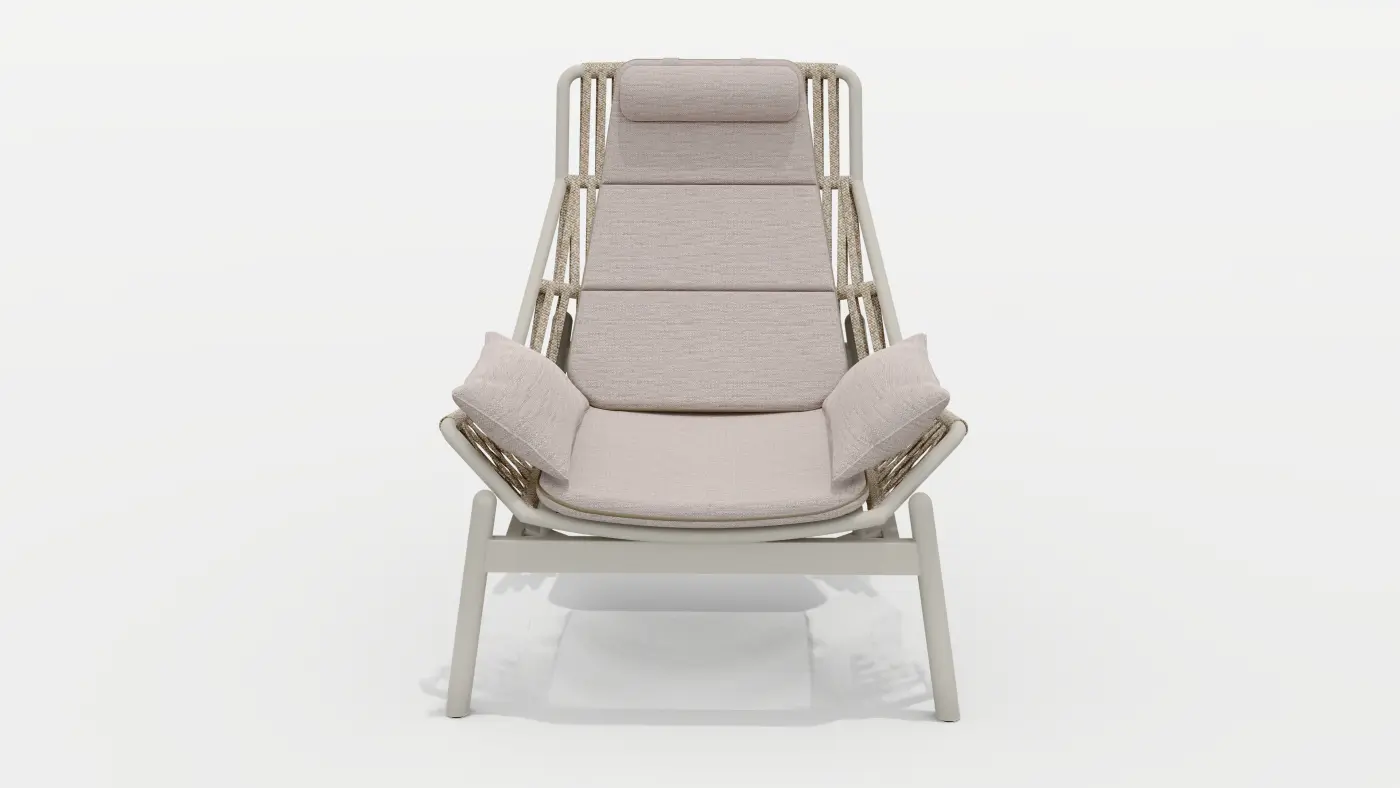 Sessel mit Hocker 23924.. Sand von Zebra Wasserdicht Batyline