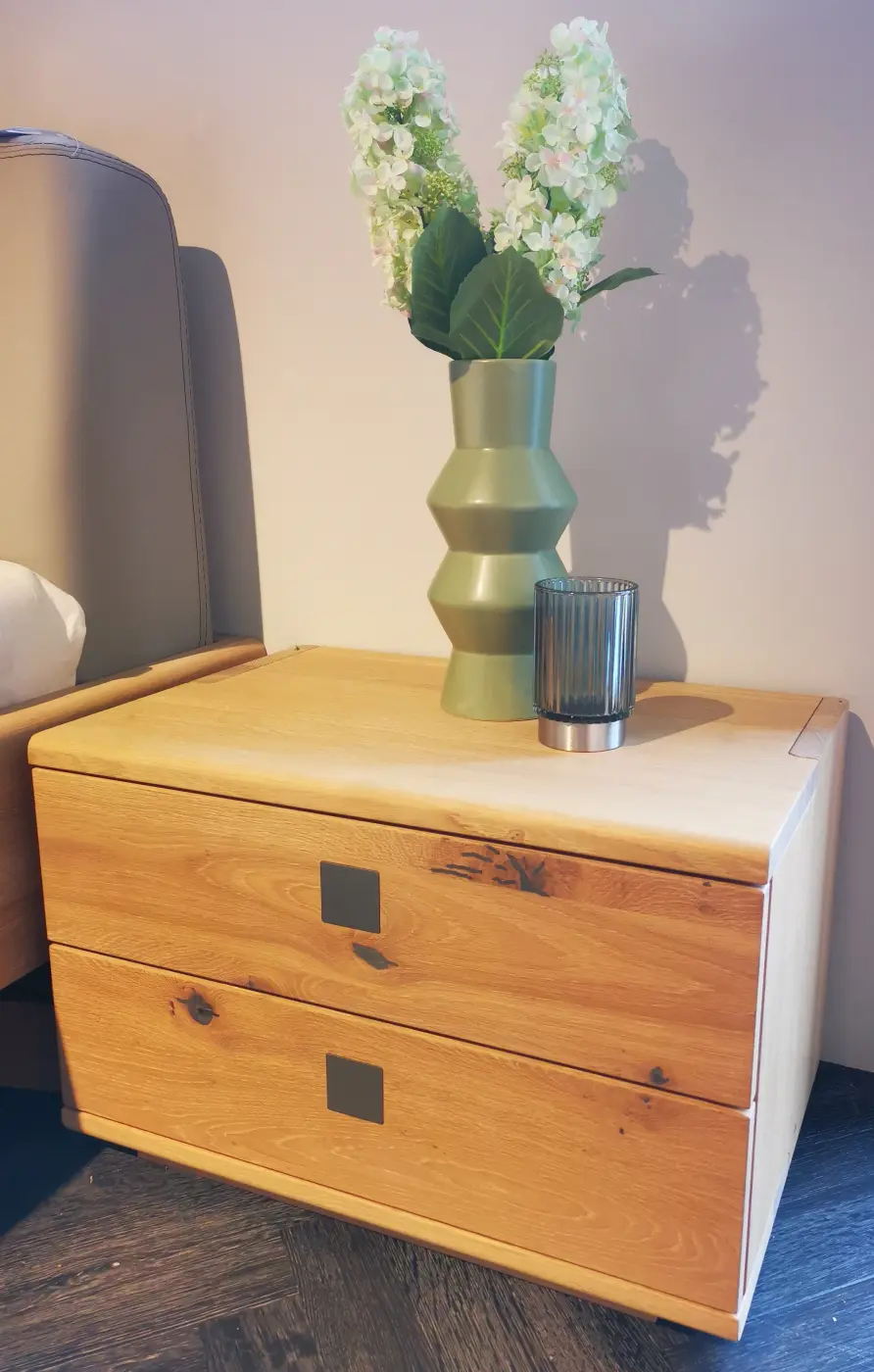 Nachtkästchen Nox von Team 7 Eiche Wild Weissöl ca. 61,2x39,5x41,8cm