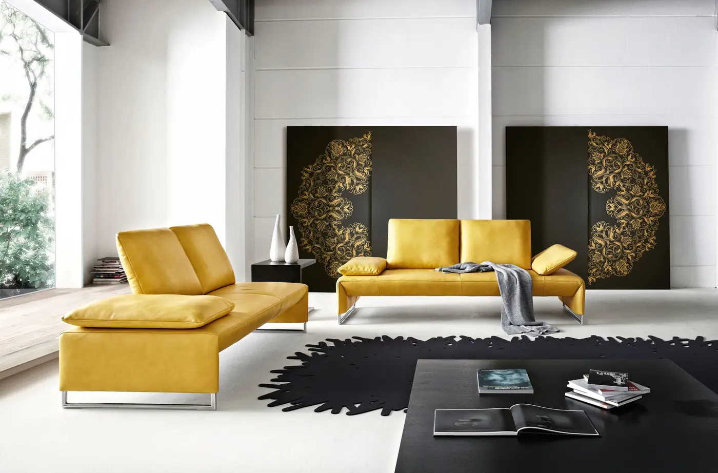 Sofa Ramon safran von Koinor Leder A-India ca. 220x91x87cm