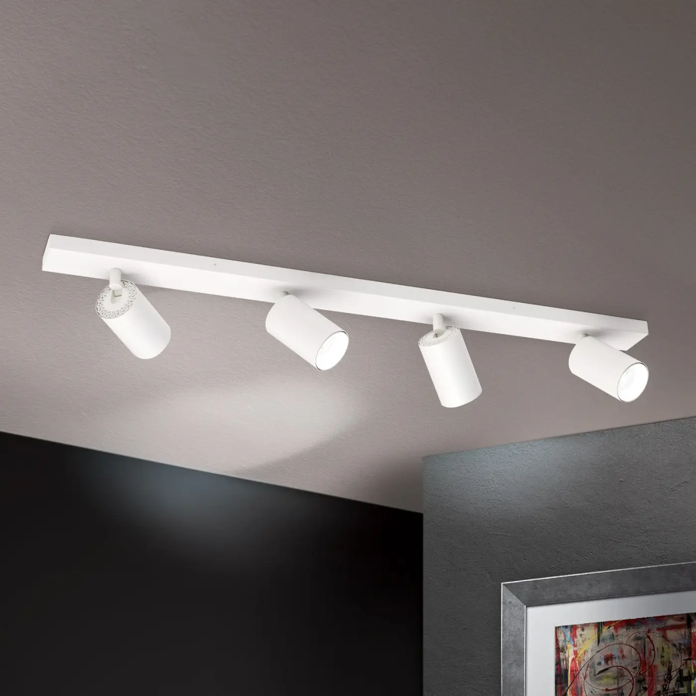 Spot 4er 18447.. Weiss Stahl, Aluminium ca. 80x6x12,7cm