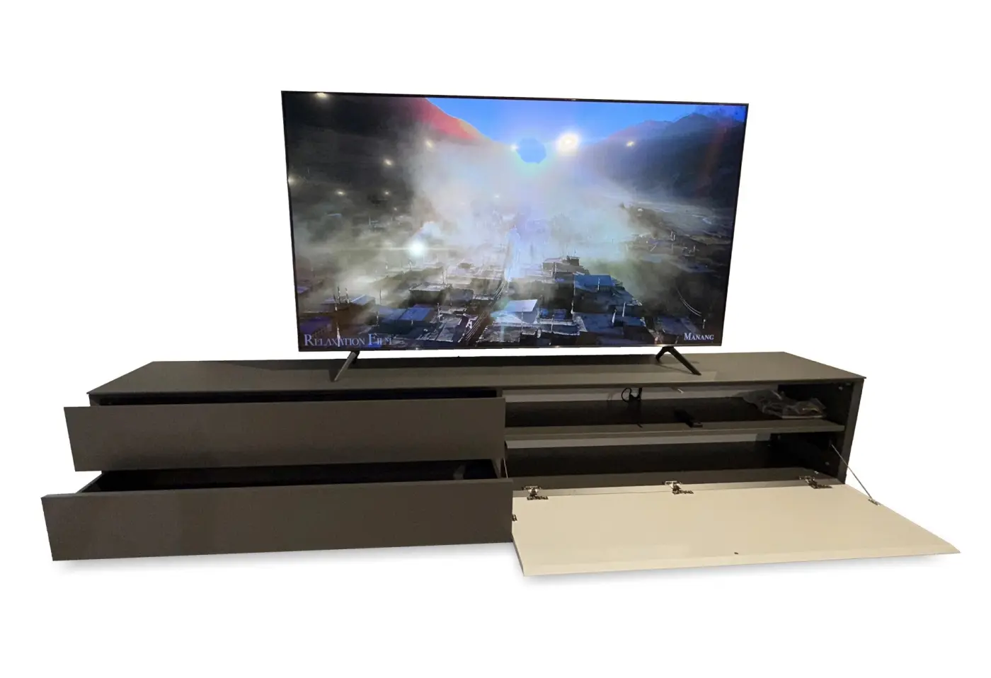 Lowboard Pure 7502M Lack matt Lava von Vifian Glas satiniert ca. 240x58,3x40cm