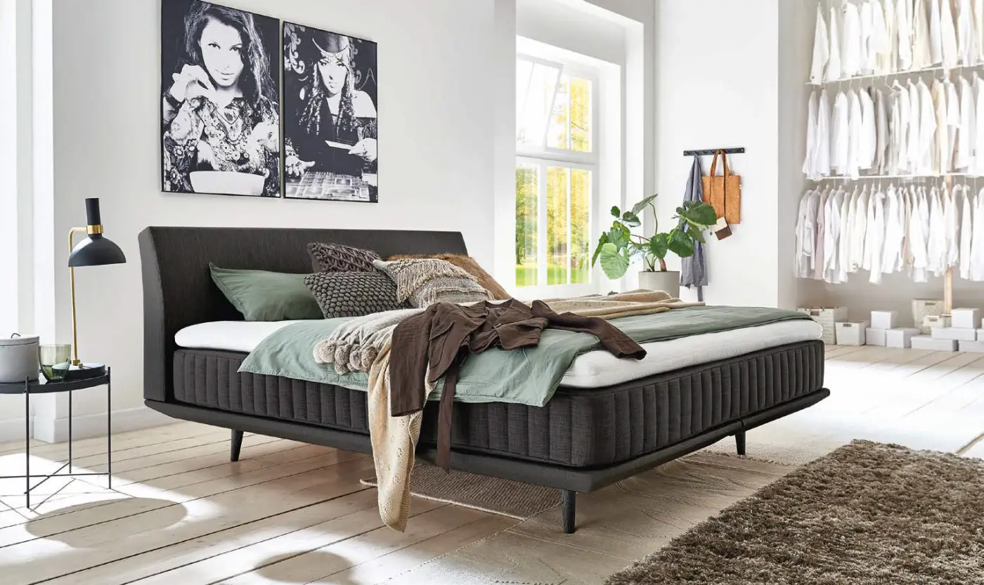 Boxspringbett 14251.2.. beige Stoff Hedron ca. 180x200cm