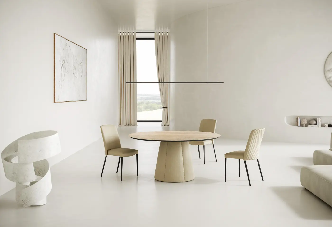 Stuhl Fano Beige von Willisau Velluto ca. 48x97x61cm