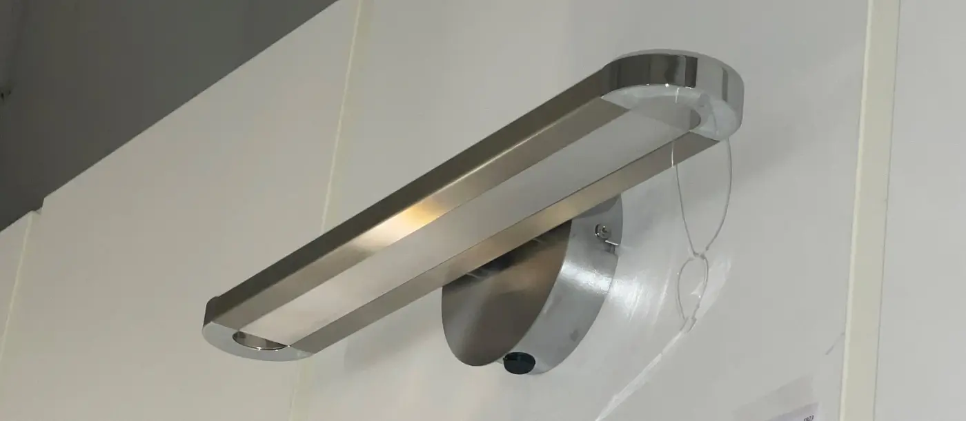 LED-Wandleuchte 14301.2. Nickel matt, Chrom ca. 44cm