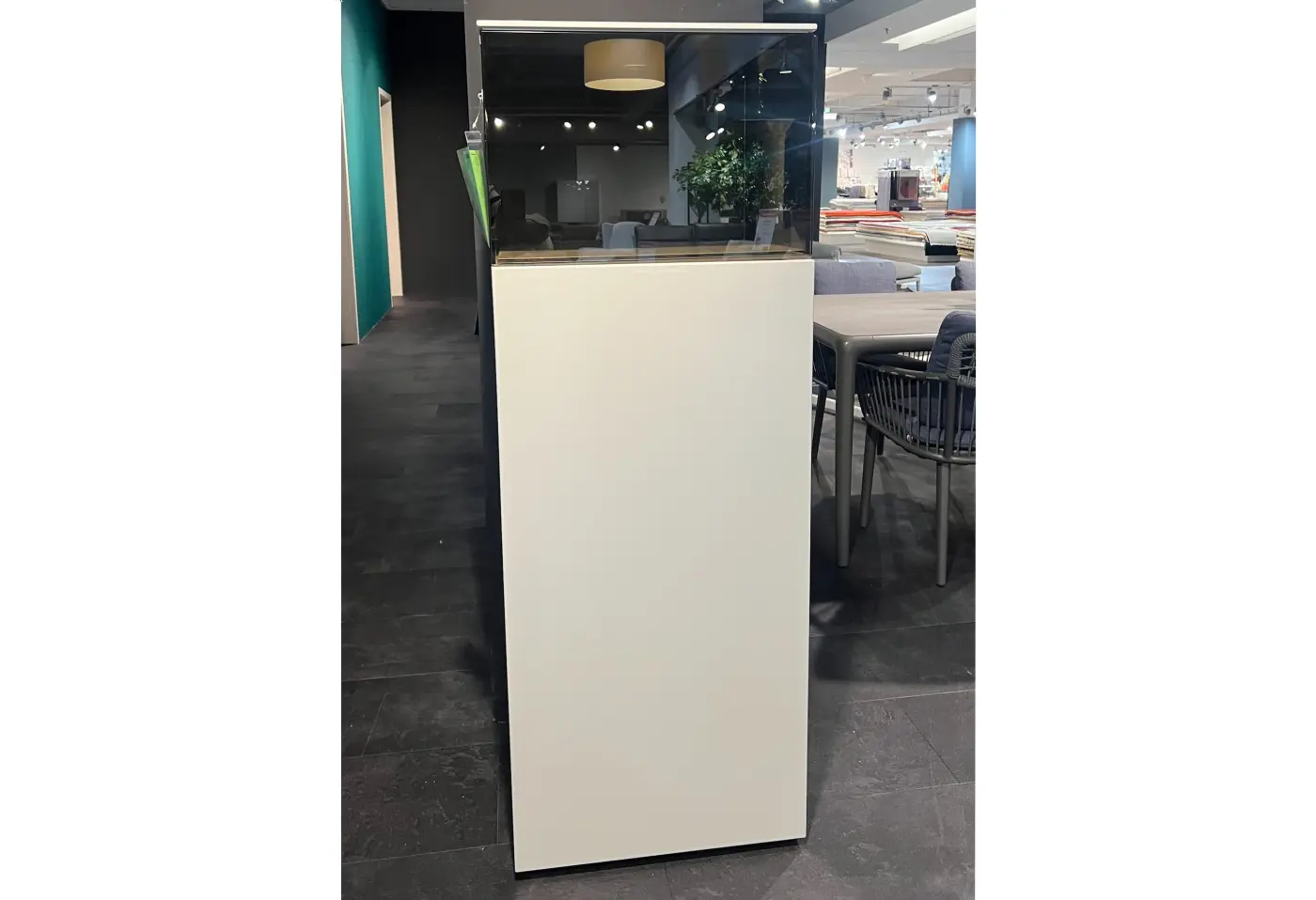 Vitrine 7616.1 Lack Hochglanz weiss ca. 52,8x141,8x45cm