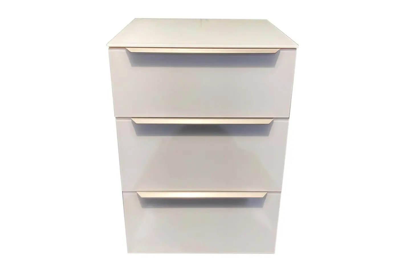 Nachttisch 15671 Alpinweiss, Glas in weiss matt ca. 45x65x43cm